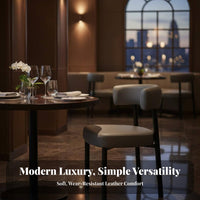 Minimalist Design Upholstered Side Chair with Curved Back Comfortable Padded Seat Kitchen Seating Anti-Slip Feet Household Furniture Long-Lasting Frame for Restaurant Owners, Interior Designers, Homeowners, Dining Room, Cafe, Home Office, Reading Nook
