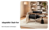Bauhaus Inspired Century-Century Reading Seat Modern Design Cylindrical Frame Armchair Minimalist Aesthetic Lounge Chair Luxuriously Soft Cushion for Interior Designers, Business Owners, Alternative Ice Workers, Living Room, Boutique, Reception Area
