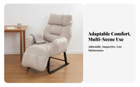Foldable Design Folding Rest Chair Converts to Bed Adjustable Recliner Chair Breathable Material Single Person Recliner Sofa High-Density Foam Filling for Not on Ice Workers, Students, Balcony, Bedroom, Living Room, Small Areas