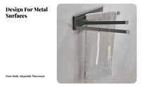No-Drill Installation Swing-Arm Towel Rack Suction Swivel Arm Towel Bar Rotating Arms Bathroom Fixture Space-Saving for Apartment Dwellers, Homeowners, Families, Washroom, Small Areas, Laundry Room, Kitchen