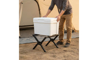 Folding Ice Chest Rack Lightweight Folding Ice Chest Stand Non-Slip Wood Grain Camping for Beach
