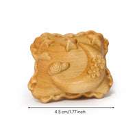 Yew Wood Pendant Carved Wooden Hand Piece Boho Style Wooden Necklace Pendant Floral & Adornment
