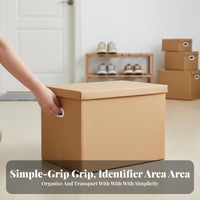 Lidded storage Box long-lasting Moving Container Portable for Students, Professionals