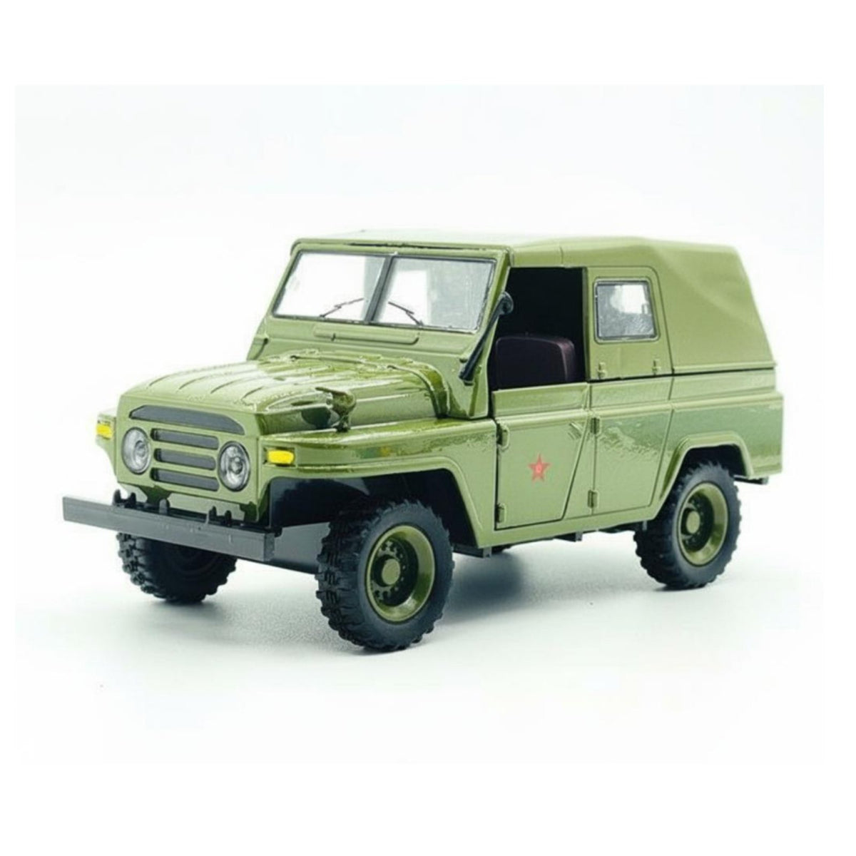 Beijing 212 Car Toy Sound and Light Effects 1:24 Scale 4x4 Model Pull-Back Action Diecast for Collectors, Kids, Shelf Display