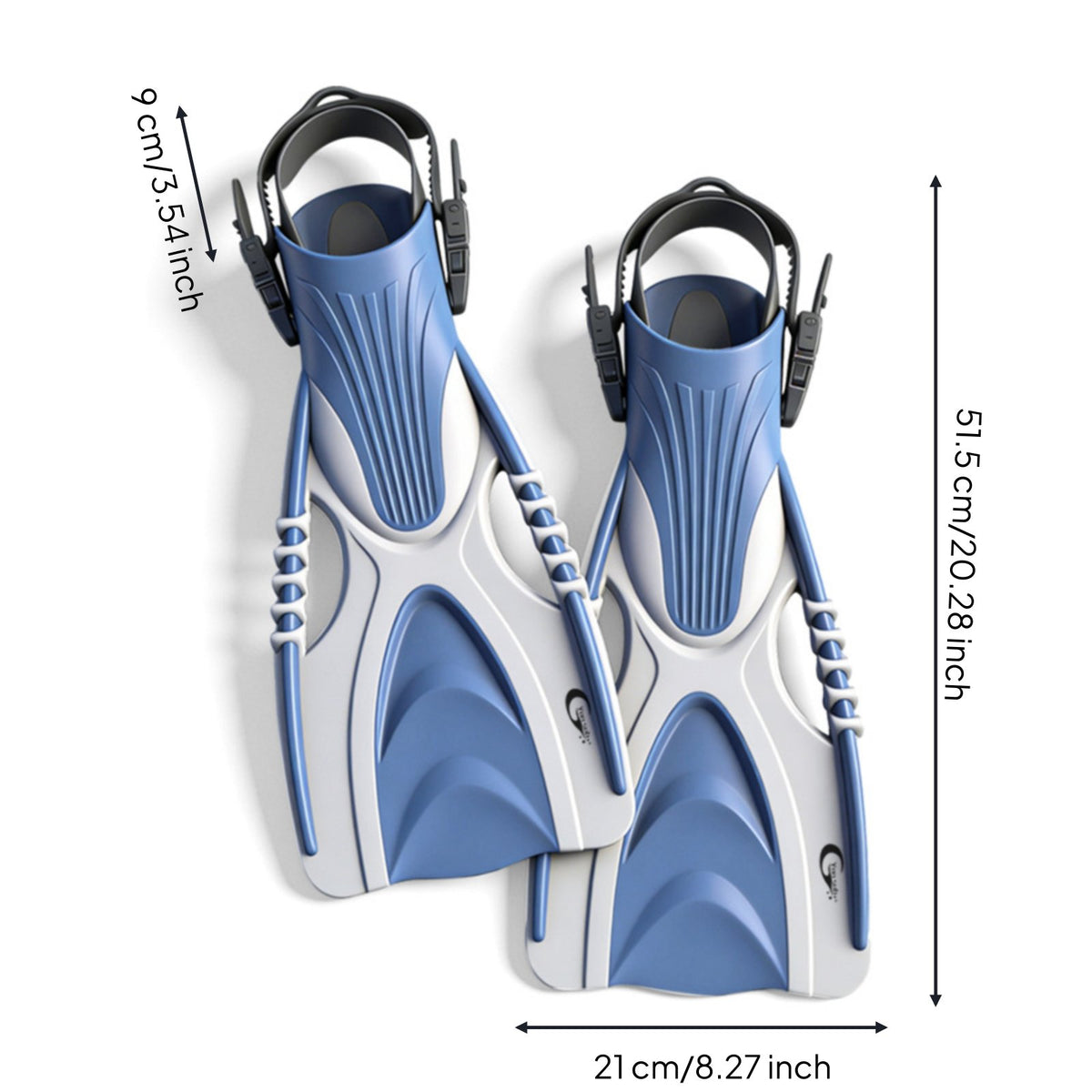2 Pieces Easy to Adjust Adult Diving Fins Lightweight Design Adjustable Swim Fins Comfortable Fit Open Toe Flippers Flexible Blade for Adults, Divers, Snorkelers, Swimming Pool