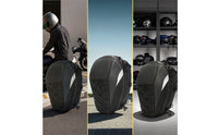 Expandable Motorcycle Tail Bag Hard Shell Motorcycle Rear Seat Bag Large Capacity Backpack Multifunctional for Commuters, Outdoor Riding, Daily Commuting