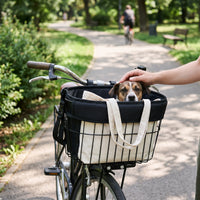 Bicycle Pet Carrier Basket for Mountain and Road Bikes, Front Handlebar Mounted