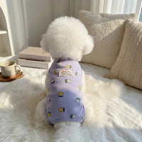 Belly Wrap for Dogs and Cats Post Surgery Vest, Floral Sleeveless Snap Button Pet Belly Protection, Anti Licking Surgery Recovery for Dogs Cats