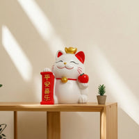 Auspicious Cat Cute Welcoming-Neko Decorative Welcoming Cat Statue for Entryway, Display Shelf, Office