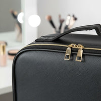 Dimmable Brightness Portable Vanity Case with LED Light USB Rechargeable Makeup Train Case with LED Mirror