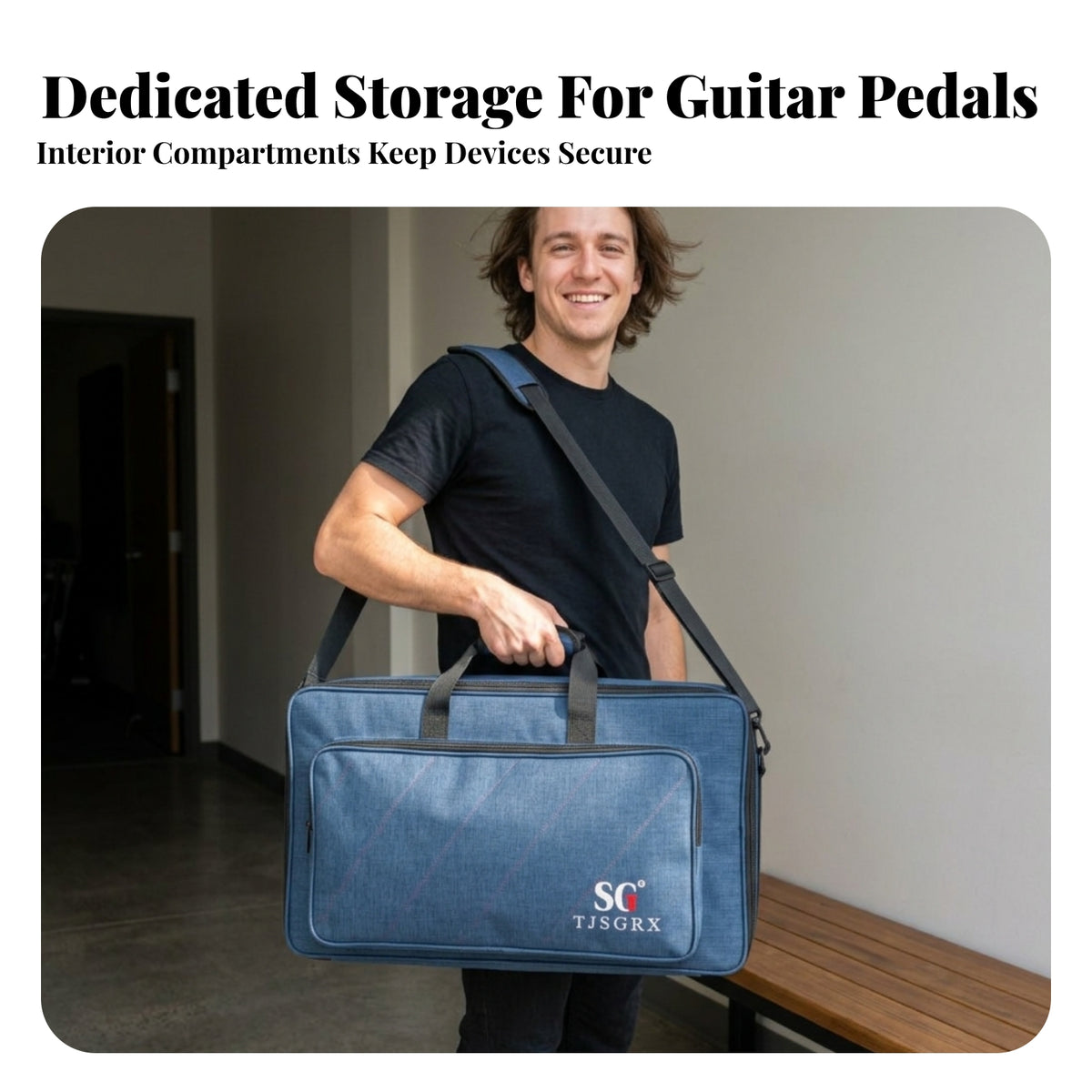 Water-Repellent Effects Pedalboard Bag 600D Oxford Pedalboard Gig Bag Multi-Pocket Storage Portable