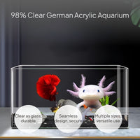 Rectangular Acrylic Fish Tank, Transparent PMMA, Integrated