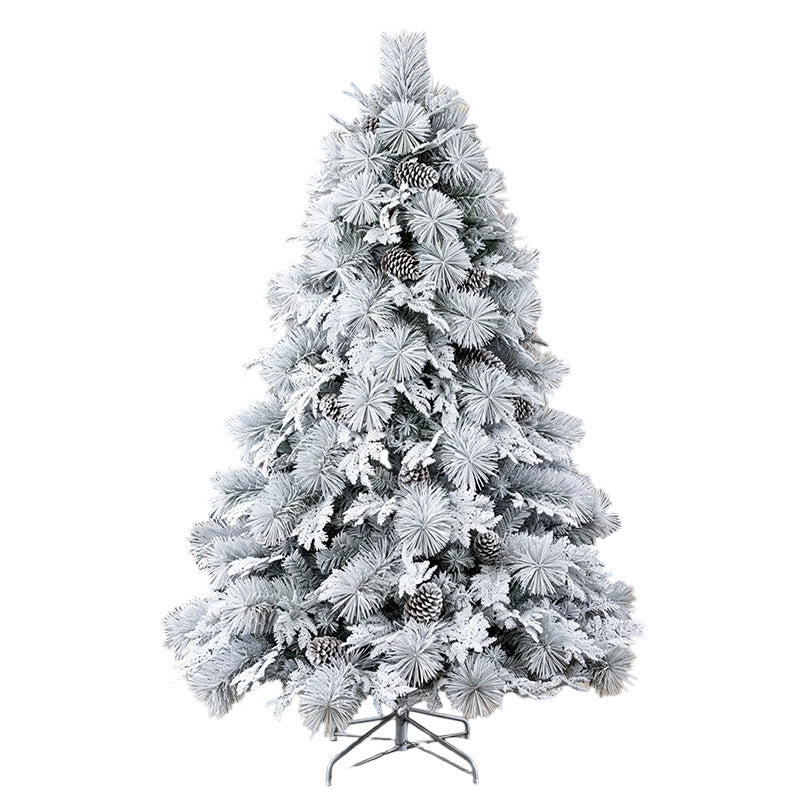 Flocked Christmas Tree with Large Cypress Branches for Scene Decoration