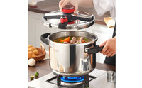 Burst-Resistant Proof Pressure Cooker All Stovetops Compatible Stainless Steel Pressure Cooker Multiple Safety Features Fast Cooking Pot Ergonomic Handles for Families