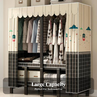 No Assembly Required Open Wardrobe with Shelves independentstanding Clothing Rack with Shelves independent Standing Bedroom Furniture Easy to Assemble for Apartment Dwellers, Renters, Students, Cloakroom, Small Spaces, Dorm Room, Entryway