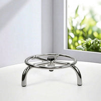 Chrome-Plated Five-Leg Stool Base Metal Stool Base with Circular Frame Heavy-Duty Polished Long-Lasting for DIYers, Bar Stools, Salon Chairs