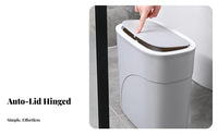 Push Button Wastebasket Space Saving Bathroom Trash Can Push Button Waste Bin Modern Design Slim Trash Can with Lid for Kitchen