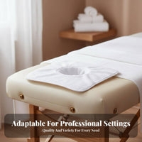 Massage Towel with Face Hole Skin-Friendly Face Cradle Towel Water Absorption for Estheticians, Masseuses, Spas