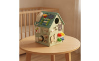 Wooden Busy House Fine Motor Activity House Interactive Child-Led Toy Learning for Preschoolers