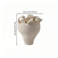 Vase with Ruffled Edges Organic Ceramic Vase Artful Simplicity Vessel for Mantel
