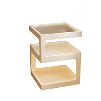Space-Saving Bedside Storage Table Solid Wood Legs Number-Shaped Side Table Creative Design Nightstand Rounded Corners for Apartment Dwellers, Homeowners, Students, Bedroom, Small Areas, Corner Nook, Living Room