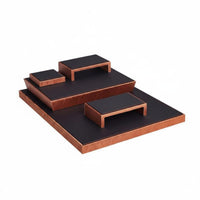 Bracelet Display Stand Velvet Finish Multi-Tier Bracelet Stand Leatherette Surface Tabletop Jewelry Display for Live Streamers