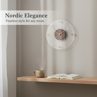 Minimalist Nordic Wooden Wall Clock with Acrylic Glass for Living Room Decor