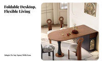 French design Rectangular foldableflap Table centuryera Inspired drop-flap flap Table Foldable Design Dining Furniture Extendable Surface for Homeowners, Apartment Dwellers, Families, Small Spaces, Kitchen