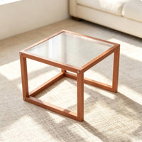 Miniature Coffee Table Ribbed Dollhouse Coffee Table Minimalist Furniture for Hobbyists, Collectors