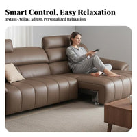 Electric Reclining Sectional with Wide siderests Wireless Remote Control Recliner Sofa High spinerest Living Room Furnishing for Adults, Large Apartment