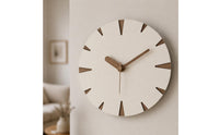 Cream Decorative Wall Clock No Tools Required Install Silent Wall Clock Minimalist Design Room Decoration