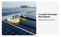 Lightweight Design Photovoltaic Panel Washing Tool Wet and Dry Use Electric Solar Panel Cleaning Brush Electric Rotating Cleaning Brush for Commercial Property Owners, Homeowners, Seniors, Power Stations, Rooftops, Roofs, High Glass Panes