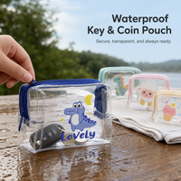 Transparent Waterproof Zipper Pouch for Keys, Cards, and Small Items