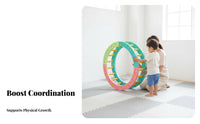 Sensory Integration Playset Develops Motor Skills children's Balance Path Non-Slip Surface Modular Balance Beam Set for Girls, Playroom, Outdoor, Home