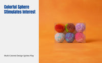 Colorful Cat Toy Ball, Quiet Plush Teaser, Automatic Play, Scratch & Bite Resistant, Interactive Chase
