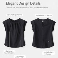 Women's Clothing Asymmetrical Sleeveless Blouse with Irregular Hem, Lightweight Polyester Sheer Fabric Vest Top for