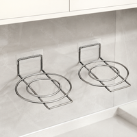 Basin Storage Rack, Modern Under Sink Organiser, Polished Silver Wall-Mounted Storage Shelf, No-Drill Bathroom Utility Room Storage