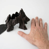 Rock-Textured Resin Reptile Hide, Crested Gecko Tank Accessories and Reptile Rock Hideout, Dark Brown Cave for Small Frogs and Amphibians, 10cm