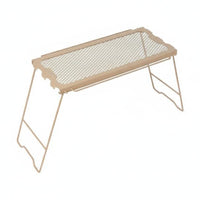 Foldable Folding Mesh Table Durable Iron Construction Lightweight Folding Table With Side Racks Portable Camping Shelf High Load-Bearing Capacity for Picnickers