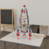 Space Spacecraft Building Set Large Size Wooden Spacecraft Playset Interactive Play Plaything for Kids, Kids