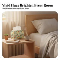 toadstool artwork Illustrated Tissue Box Cover artistic Design Decorative Tissue Container Colorful Print Home Decor Great Gift concept for Nature Lovers, Office Workers, Living Room, Bedroom, Coffee Table, Kitchen Countertop