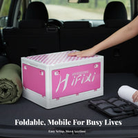 Foldable Wheeled Crate Large Capacity Rolling Storage Trunk Stackable