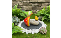 Bird on mushrooms Statue resin mushrooms Bird Figurine Animal Sculpture Decoration for Outdoor, Balcony, Potted Plants
