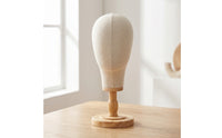 Tabletop Mannequin Head with Wooden Base Neutral Head Mannequin with Wooden Base Stable Hat Stand Long-Lasting for Milliners