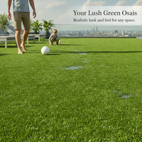 Artificial Grass Turf for Outdoor Landscaping and Decoration, Realistic Synthetic Lawn Carpet