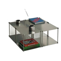 Stainless Steel Modular Shelf Next to Sofa, Brushed Multi-layer Stackable Storage Display Rack, Minimalist Premium