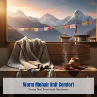 Mohair Shawl, Ethnic Poncho for Women, Warm Decorative Cape, Travel Wrap