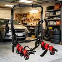 Black Rear-Mounted Bike Rack Red Plastic Car Bike Rack Securing Straps Cycle Carrier Padded Contact Points