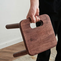 Wooden Stool Compact Stool with Handhold Portable Furniture for Kids, Small Areas, Entryway