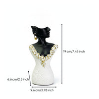 Tabletop Necklace Display Bust Fashion-Inspired Jewelry Display Bust Sculpted Mannequin Jewelry Holder Decorative